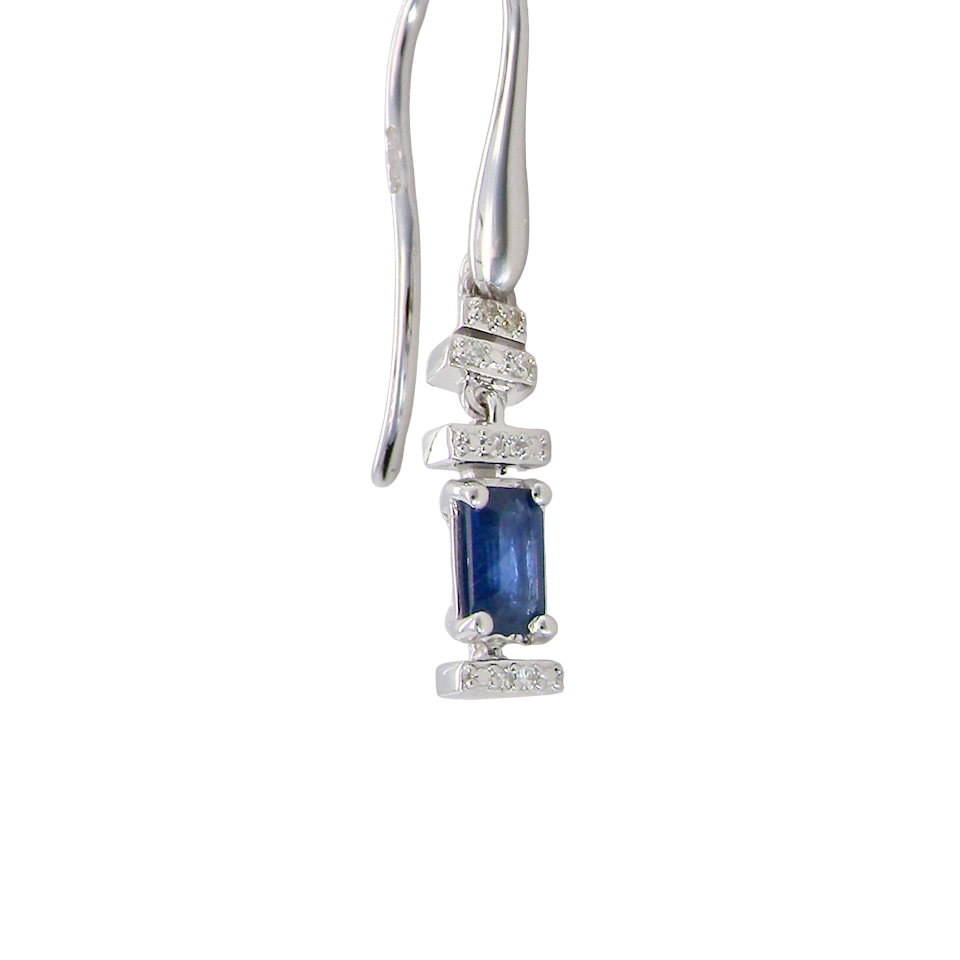 A NEW pair of Sapphire and Diamond drop earrings