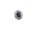 A Pair of Sapphire and Diamond Cluster Earrings