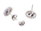 A Pair of Sapphire and Diamond Cluster Earrings