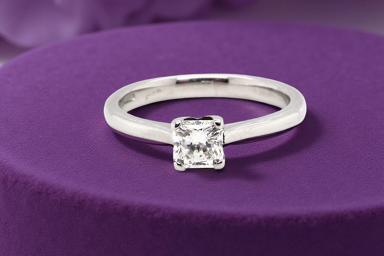 A Solitaire Diamond Engagement Ring – 0.60ct Square Cut