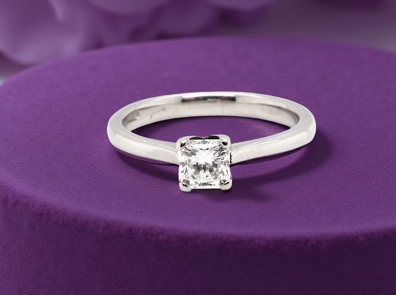 A Solitaire Diamond Engagement Ring – 0.60ct Square Cut