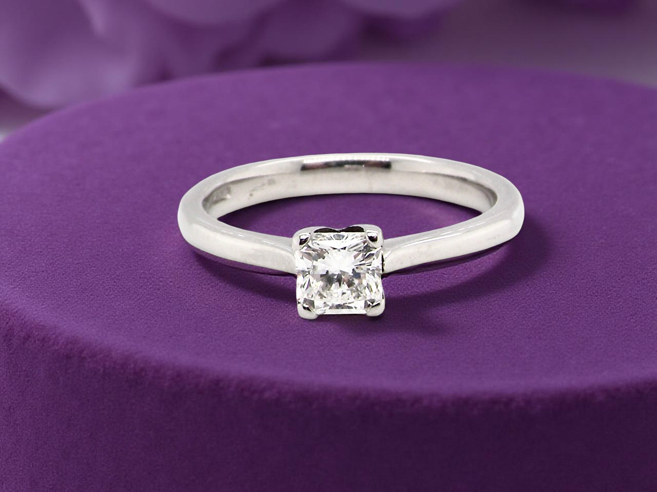 A Solitaire Diamond Engagement Ring – 0.60ct Square Cut