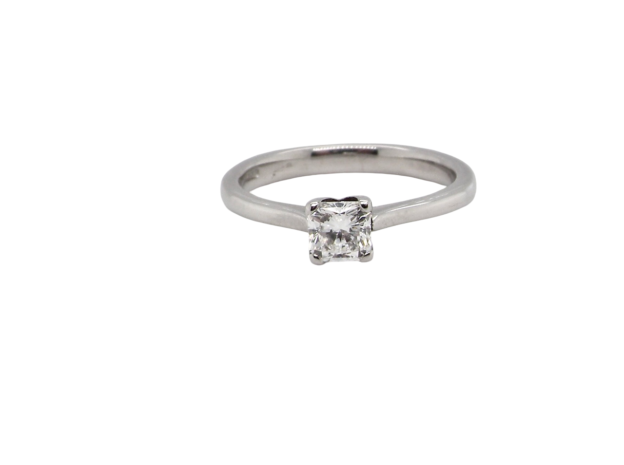 A Platinum Solitaire Diamond Engagement Ring – 0.60ct Square Cut