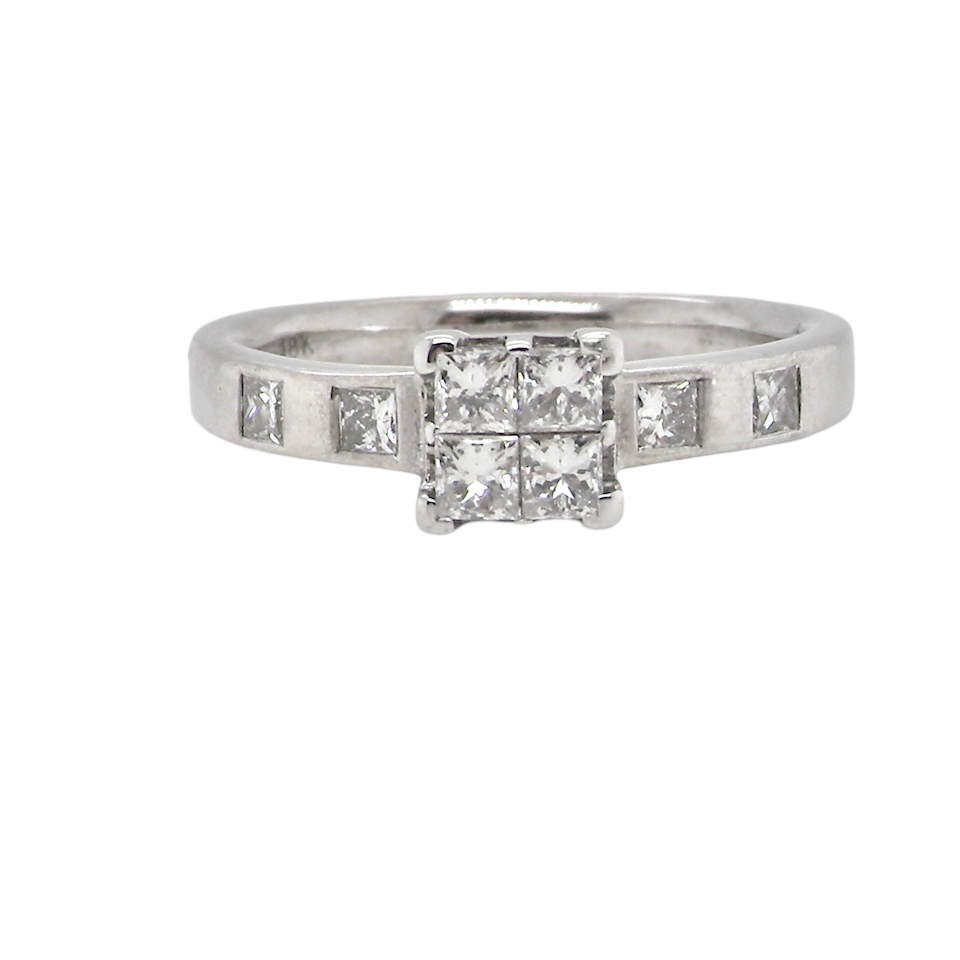 A Princess Cut Diamond cluster ring