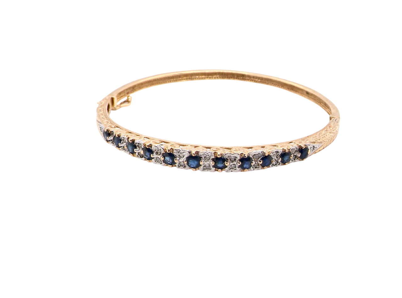 A Sapphire and Diamond Bangle
