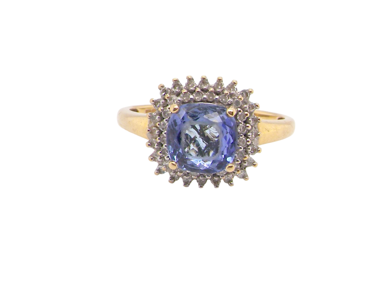 A Tanzanite and Diamond cluster ring