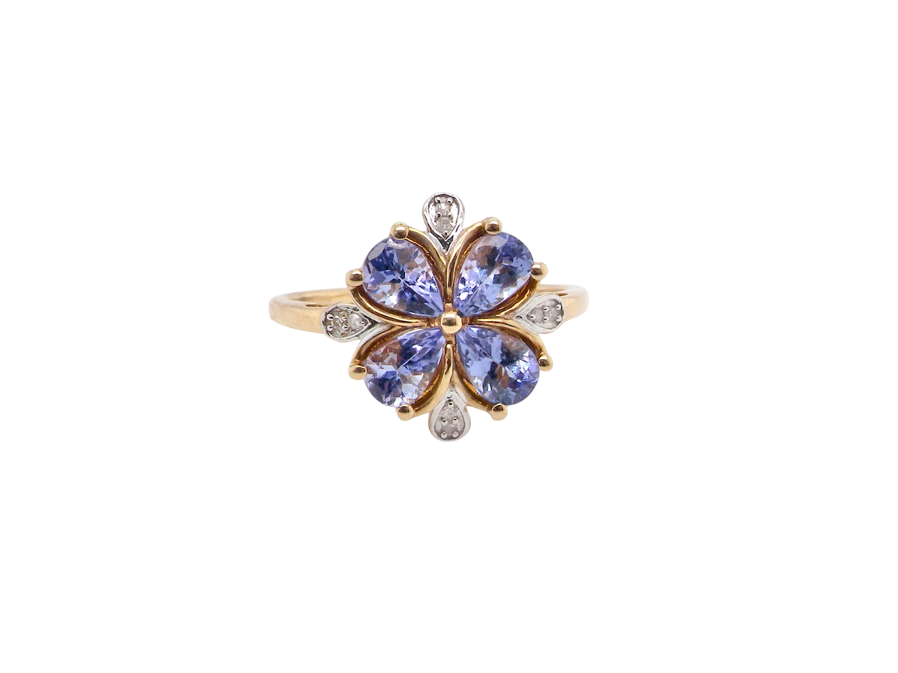 A Tanzanite and Diamond cluster ring