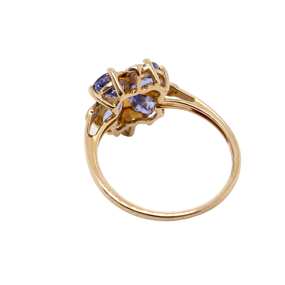 A Tanzanite and Diamond cluster ring