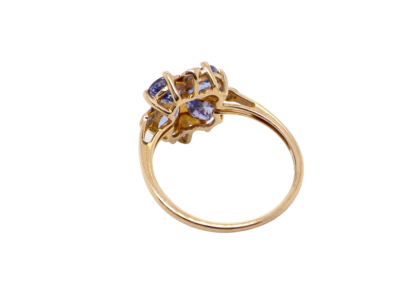 A Tanzanite and Diamond cluster ring