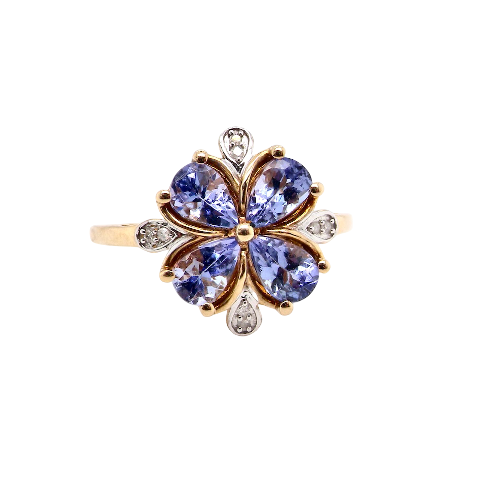 A Tanzanite and Diamond cluster ring