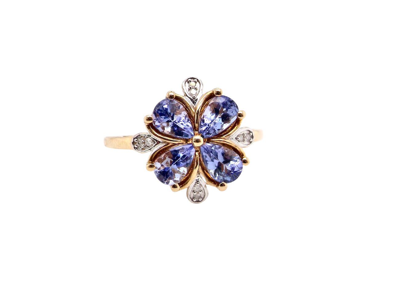 A Tanzanite and Diamond cluster ring