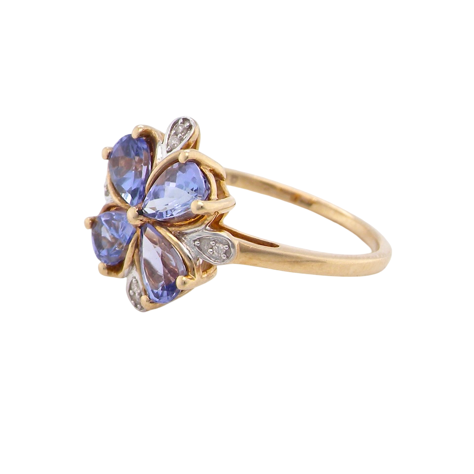 A Tanzanite and Diamond cluster ring