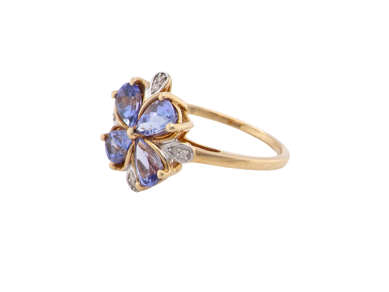 A Tanzanite and Diamond cluster ring