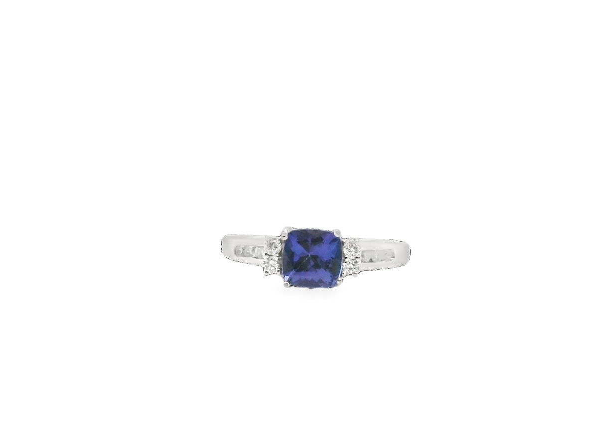 A Tanzanite and Diamond gem ring