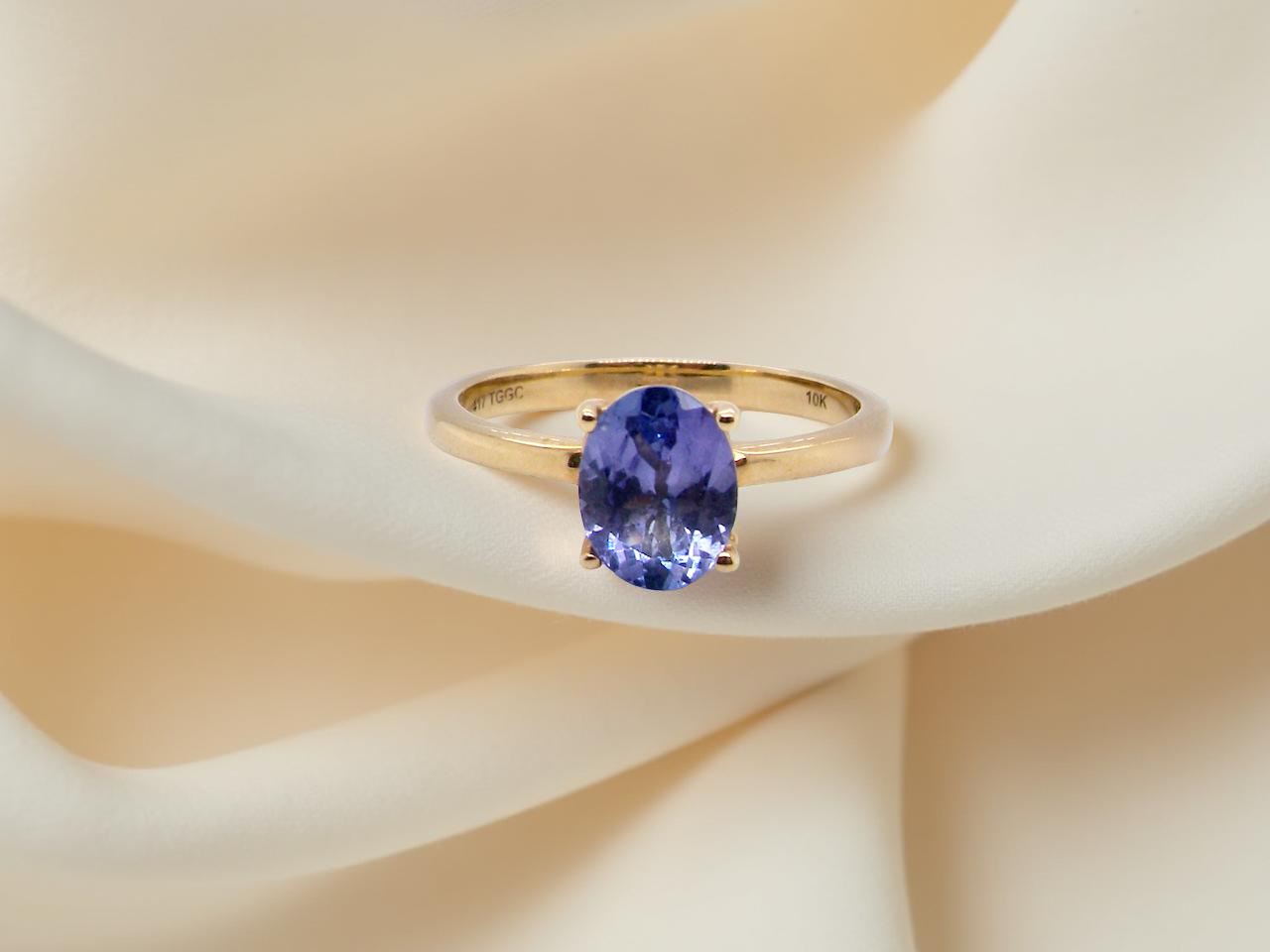 A Tanzanite solitaire ring