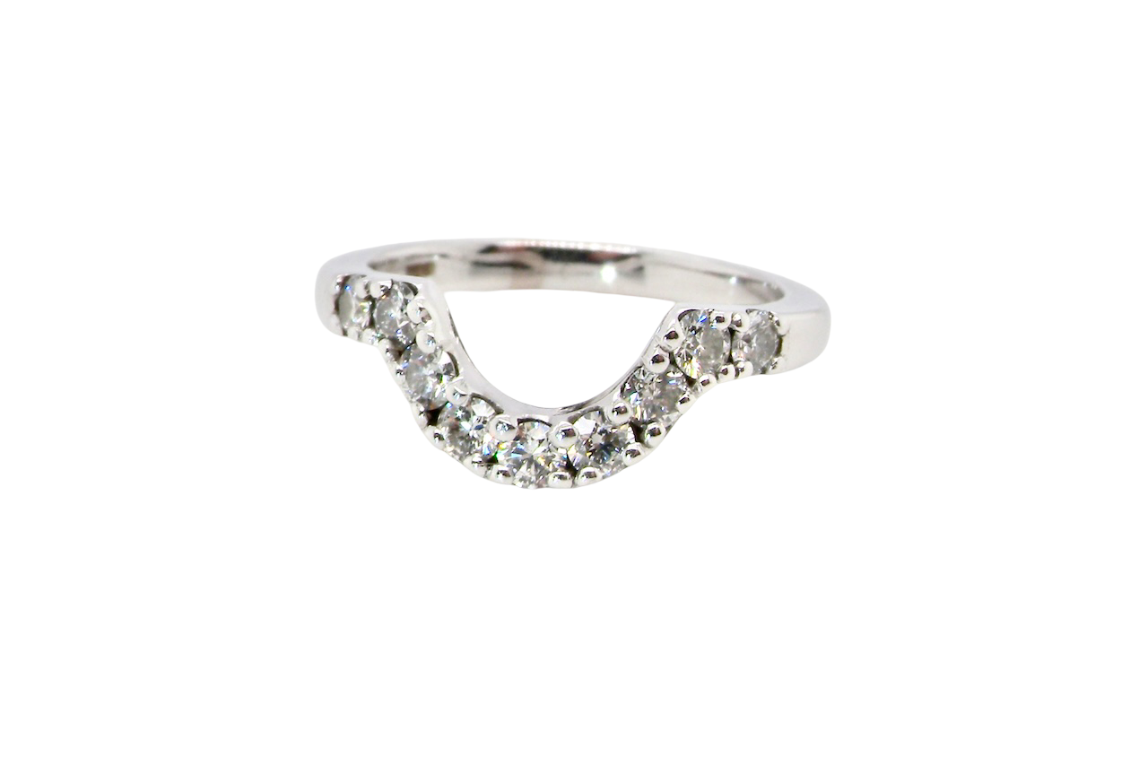 A U shaped Diamond Wishbone Ring