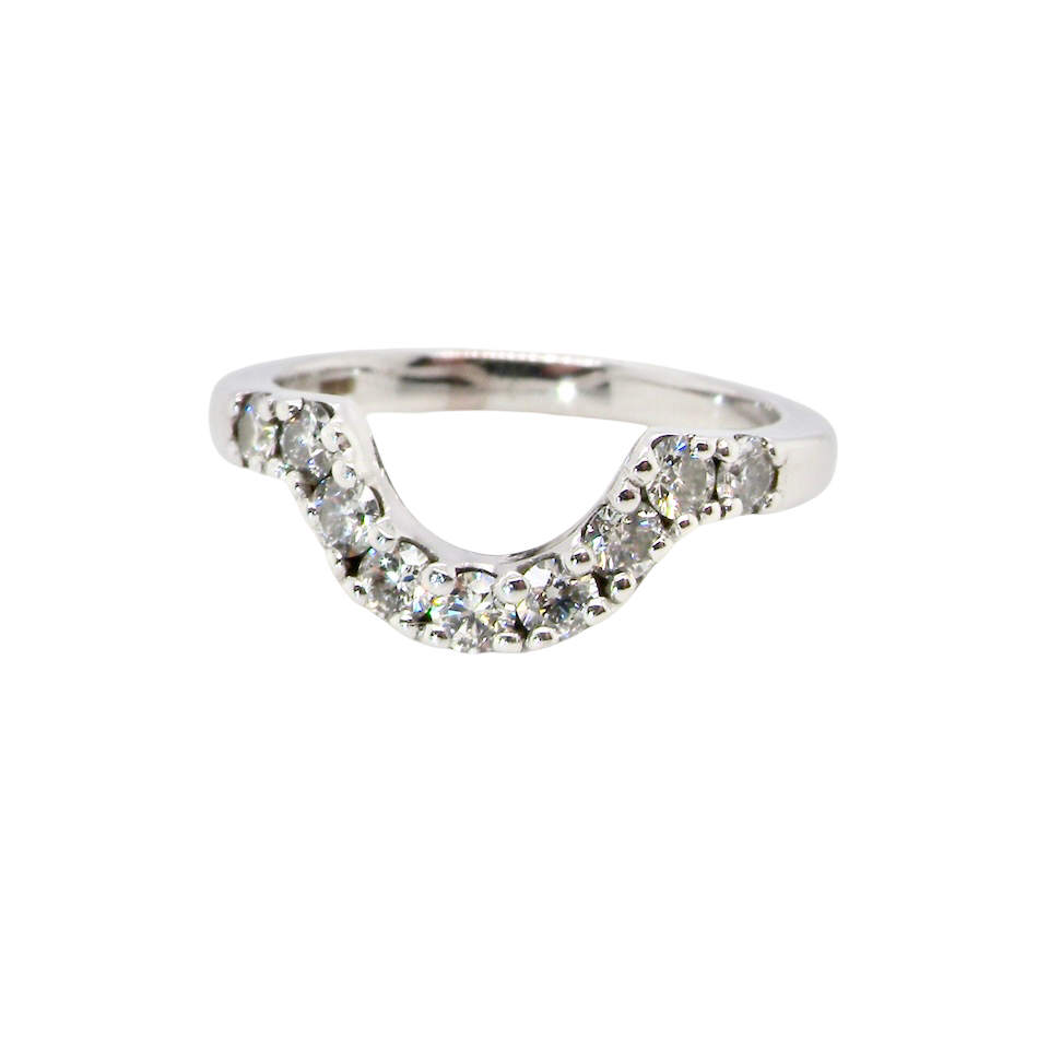 A U shaped Diamond Wishbone Ring