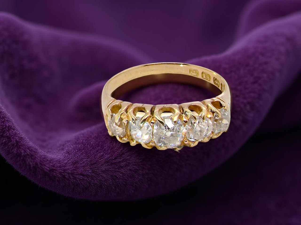 A Victorian Five-Stone Diamond Ring, Birmingham 1892