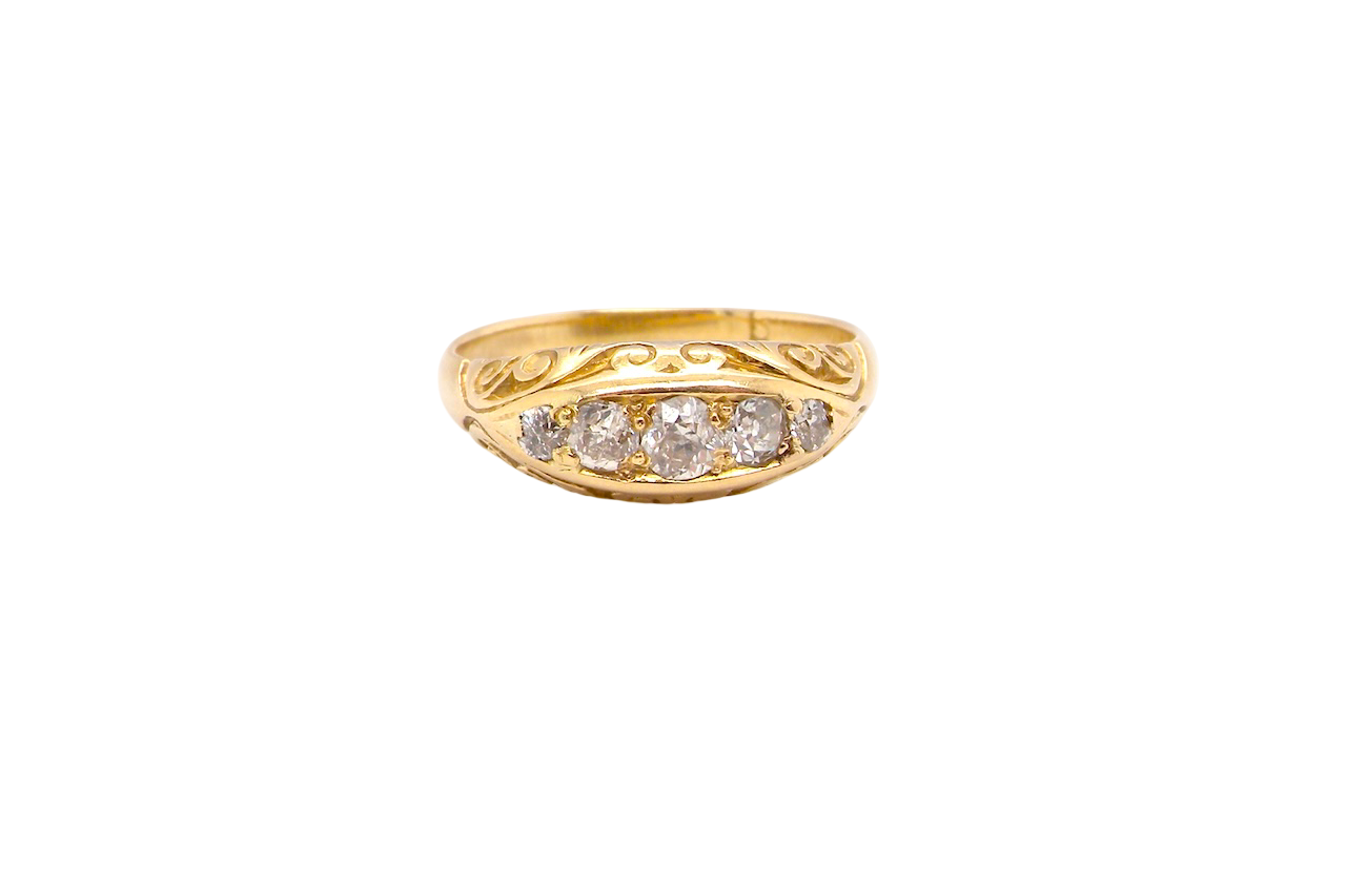 A Victorian diamond five stone ring