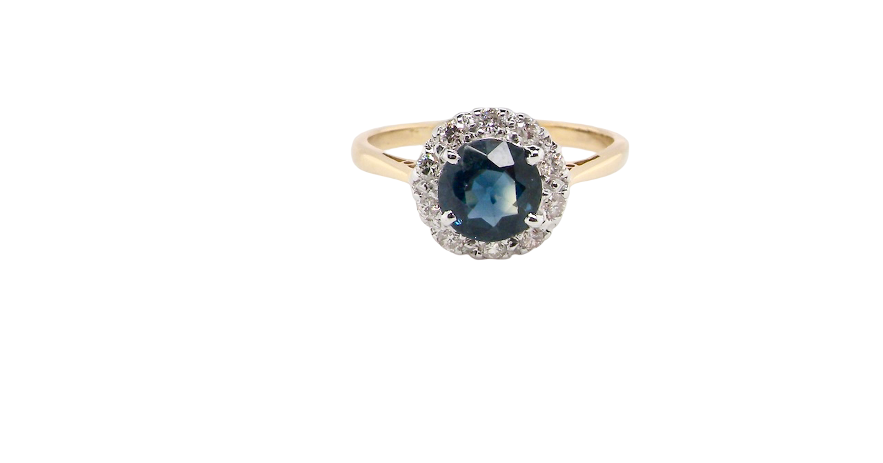 A Vintage 1960s Sapphire & Diamond Cluster Ring