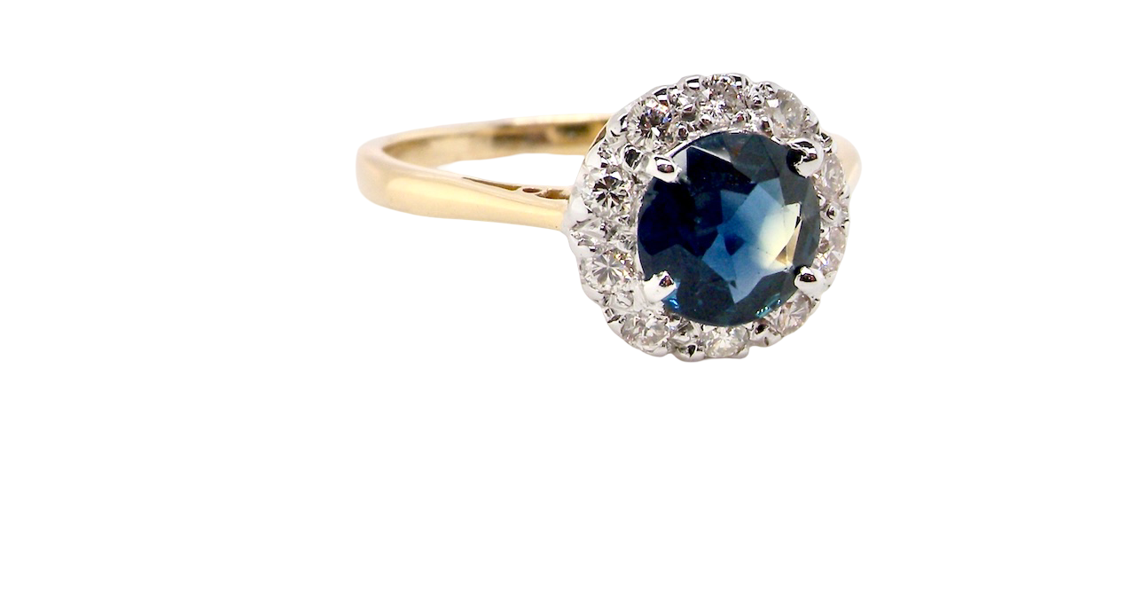 A Vintage 1960s Sapphire & Diamond Cluster Ring
