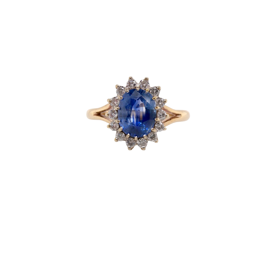 A Vintage Sapphire & Diamond Cluster Ring (c.1960–1970)