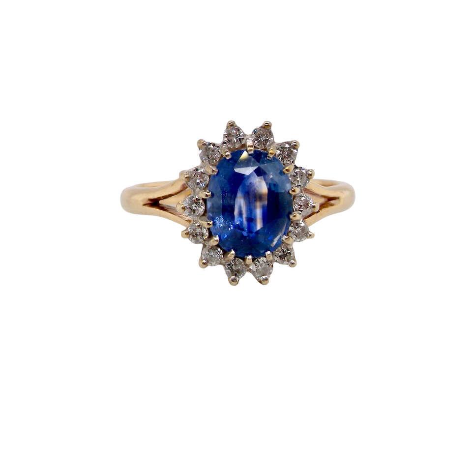 A Vintage Sapphire & Diamond Cluster Ring (c.1960–1970)