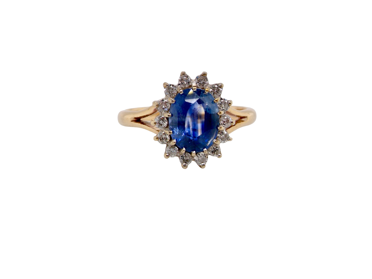 A Vintage Sapphire & Diamond Cluster Ring (c.1960–1970)