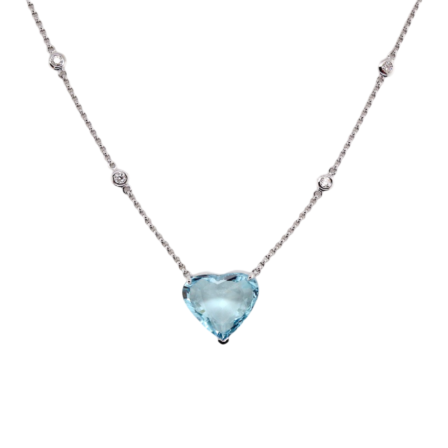 A beautiful Aquamarine and Diamond necklace