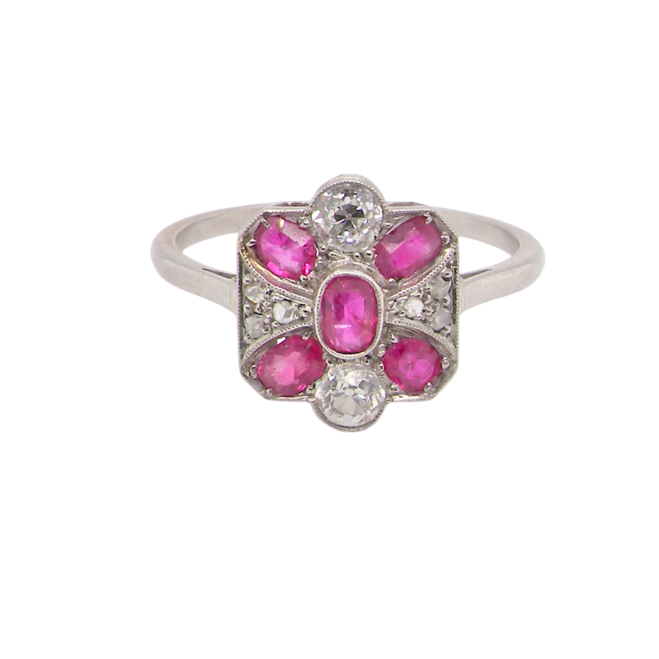 A beautiful Art Deco Ruby and Diamond Ring
