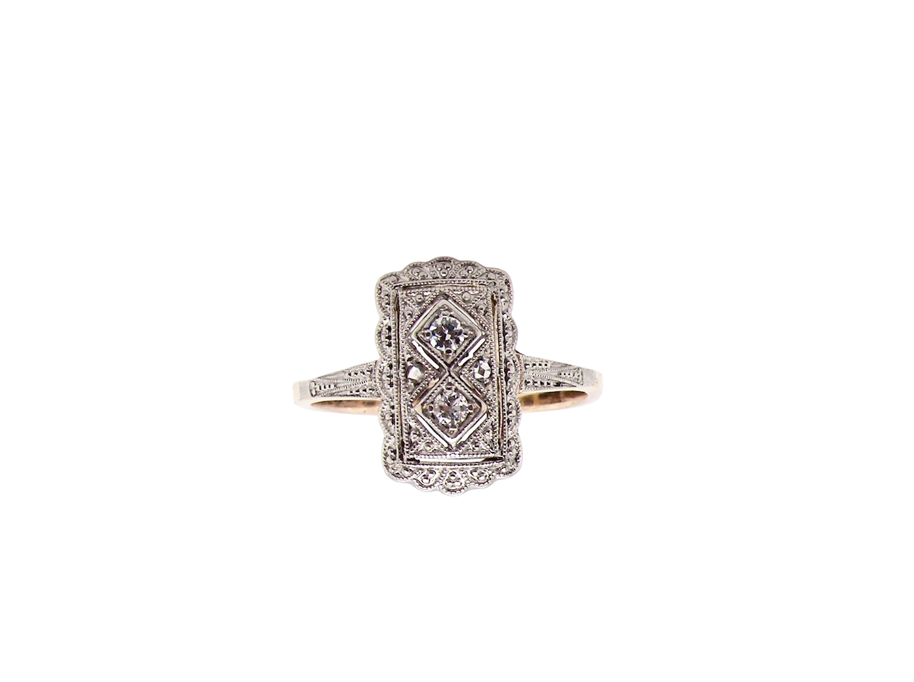 A beautiful Edwardian era plaque-style diamond cluster ring