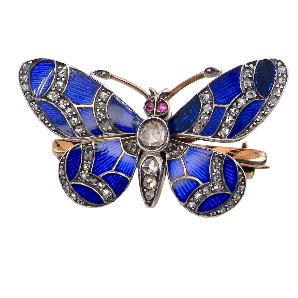 A beautiful brooch, late Victorian in the shape of a butterfly. Antique