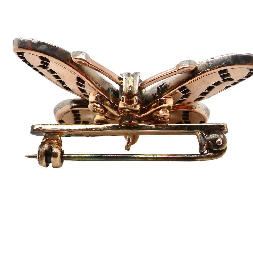 rear A beautiful brooch, late Victorian in the shape of a butterfly.