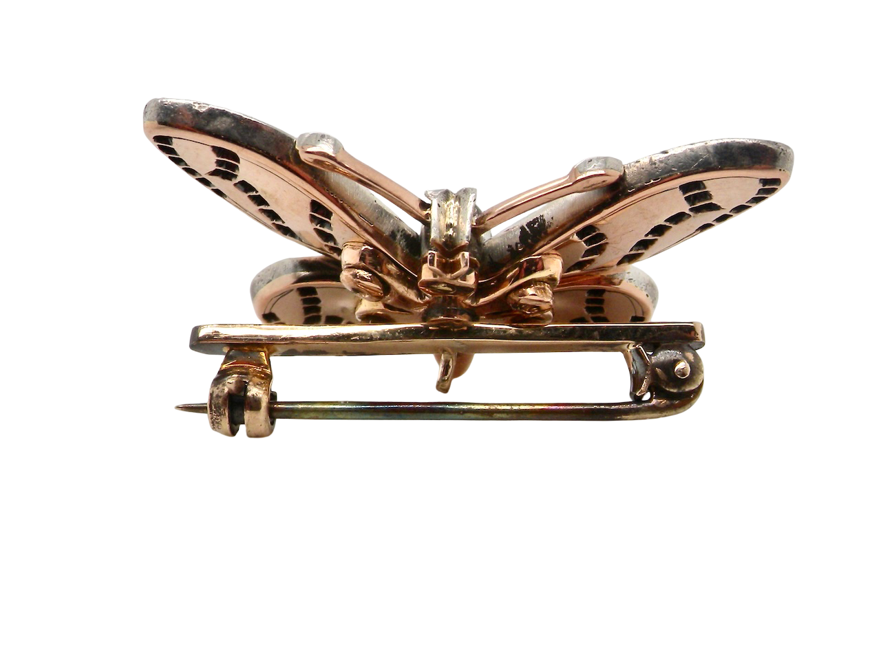 rear A beautiful brooch, late Victorian in the shape of a butterfly.