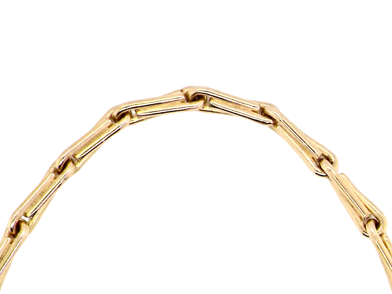 A beautifully crafted 9-carat gold bracelet close up