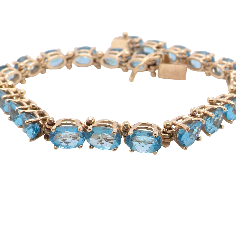 A blue topaz line bracelet