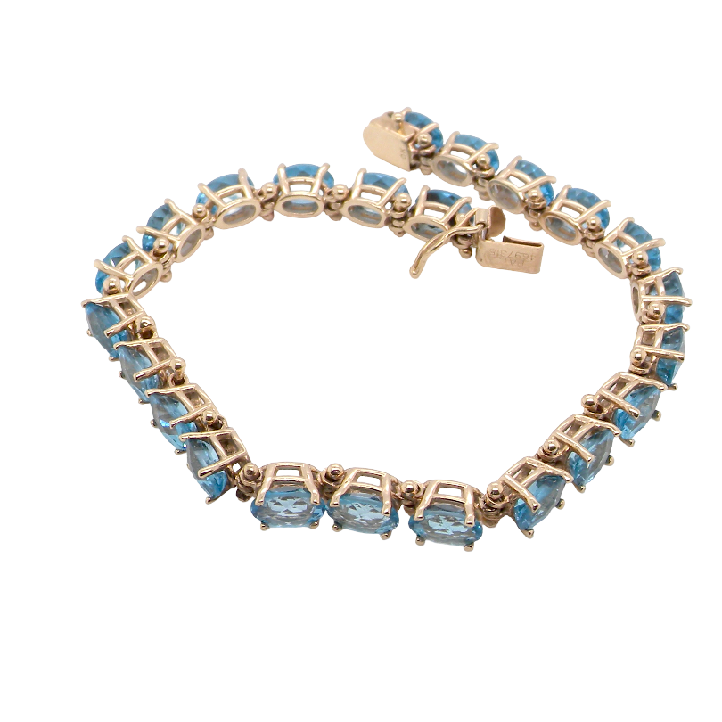 A blue topaz line bracelet A