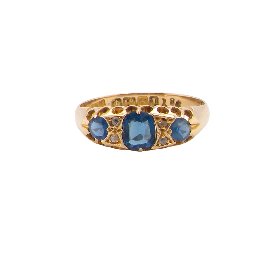 A boat shaped ring, hallmarked in the UK, 1910 (Edward VIII last year as King)