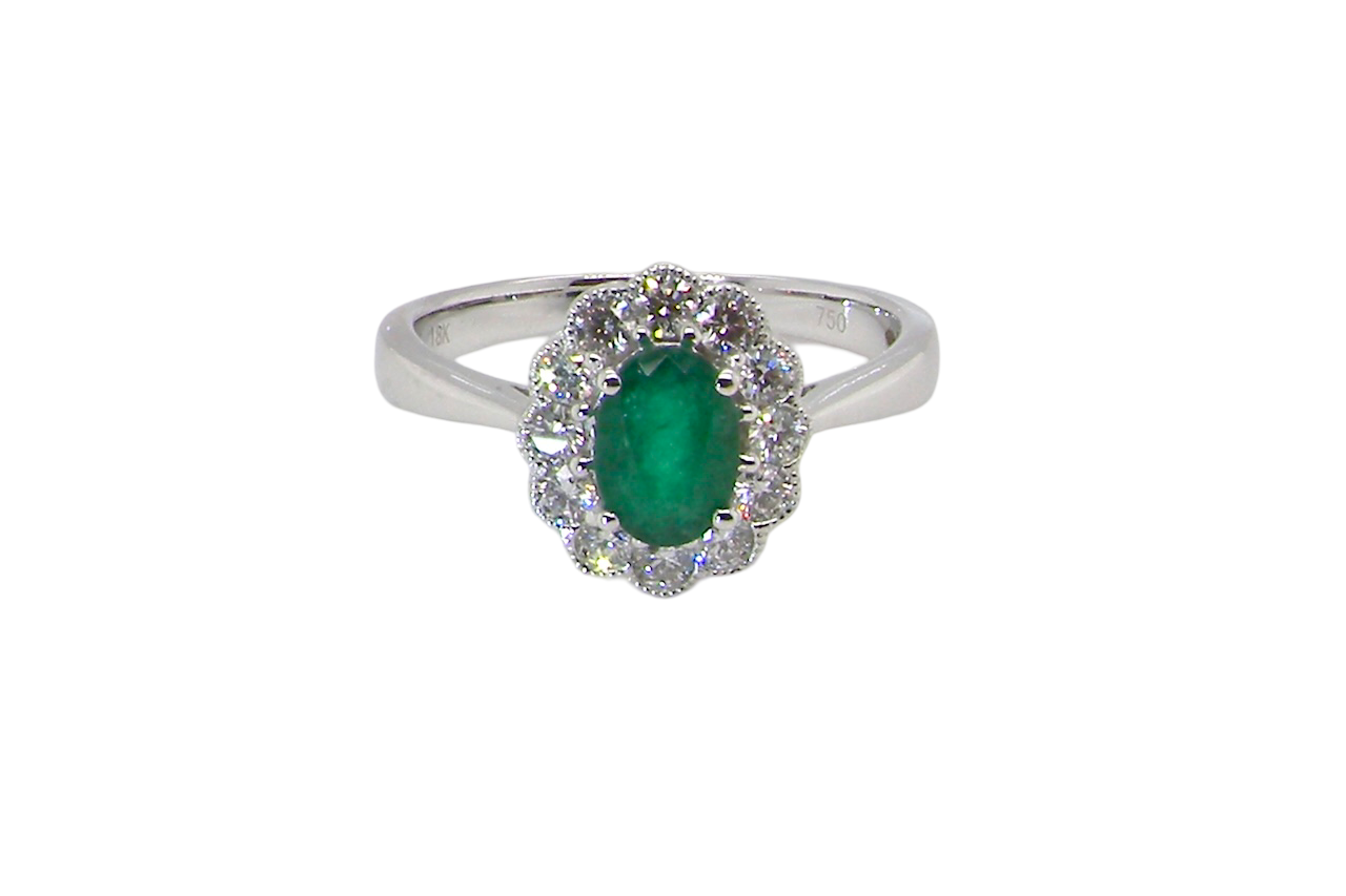 A NEW Emerald and Diamond cluster ring