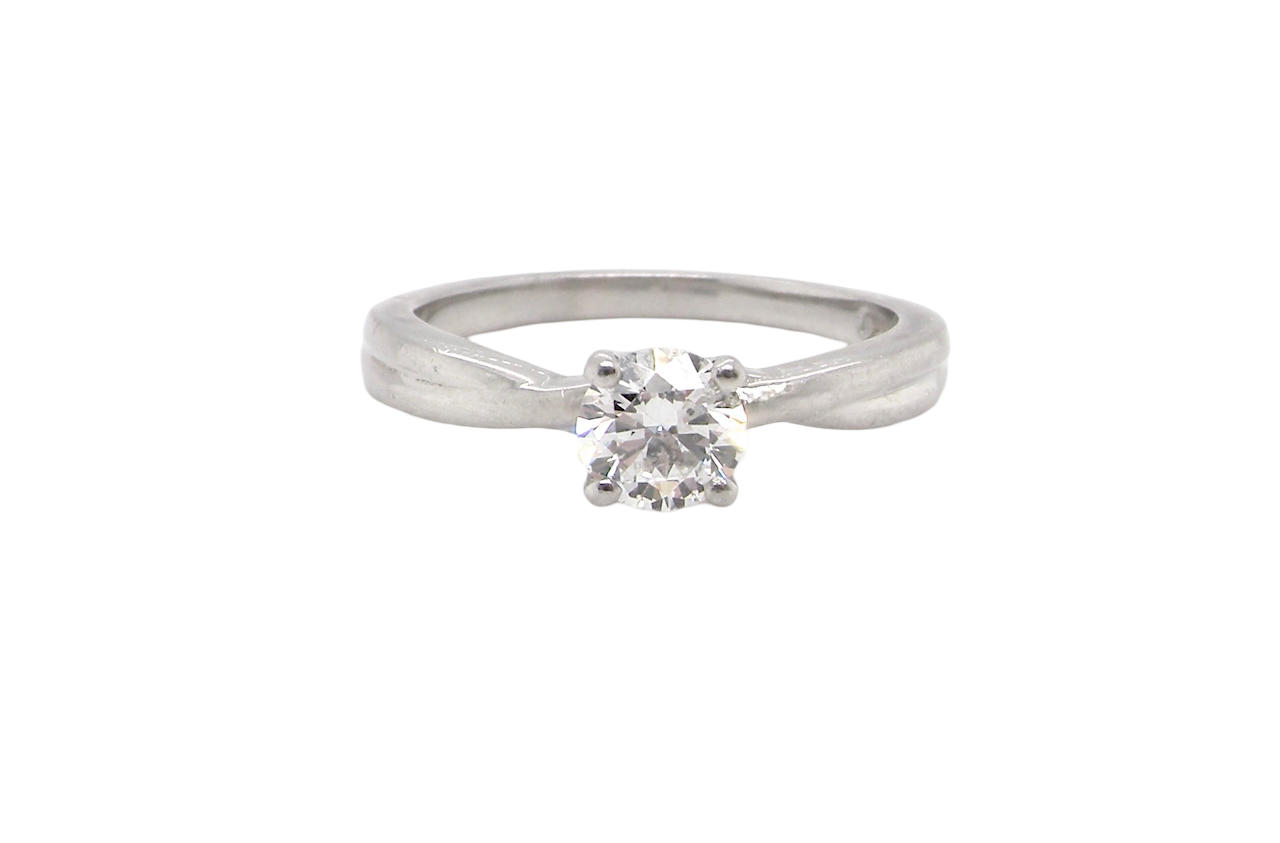 A platinum solitaire Diamond Ring