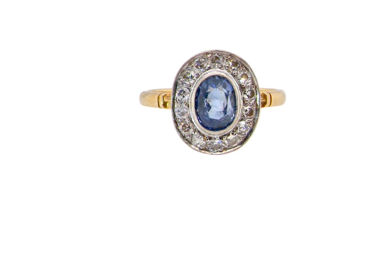 A vintage Sapphire and Diamond cluster ring