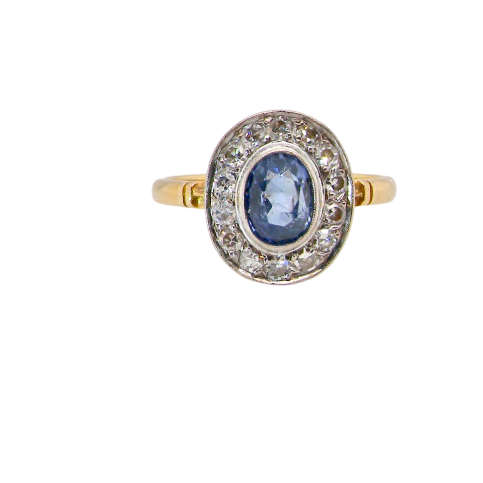A vintage Sapphire and Diamond cluster ring