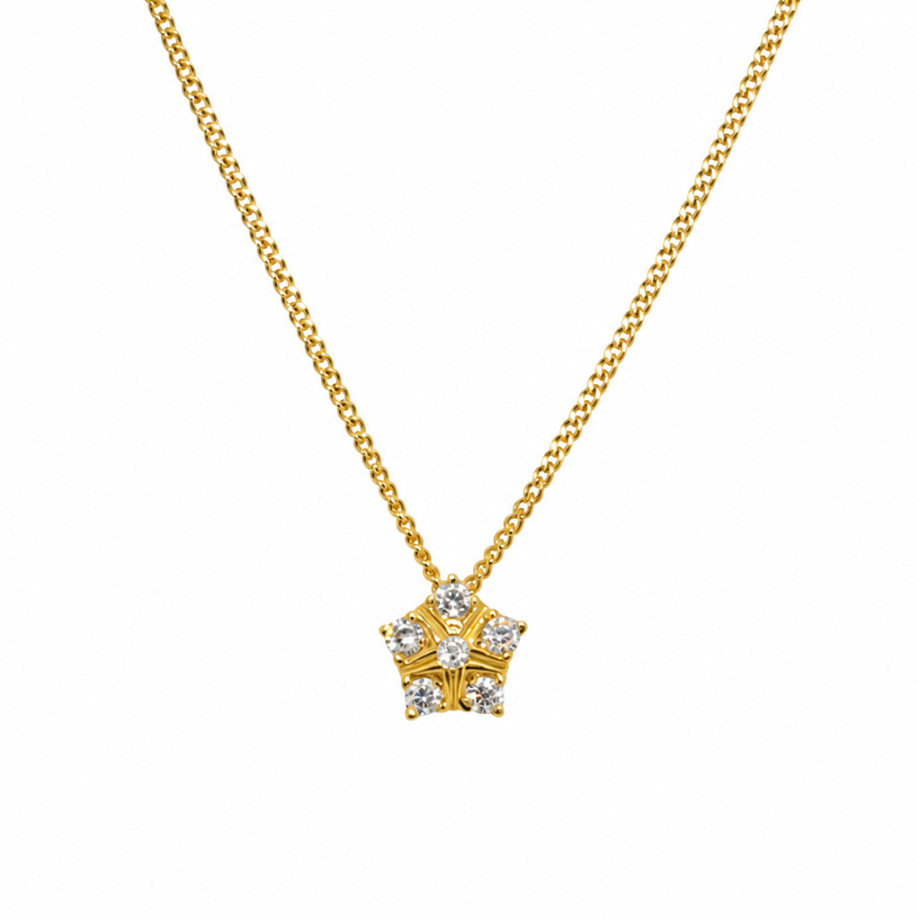 A dainty diamond cluster pendant