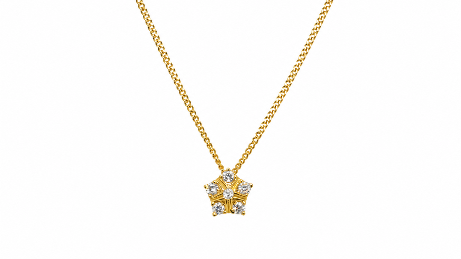 A dainty diamond cluster pendant