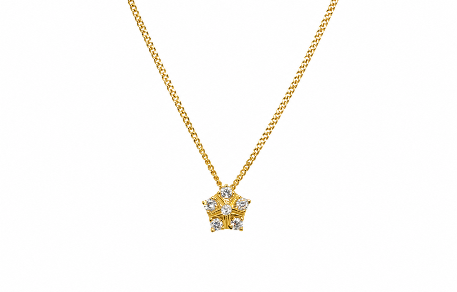 A dainty diamond cluster pendant