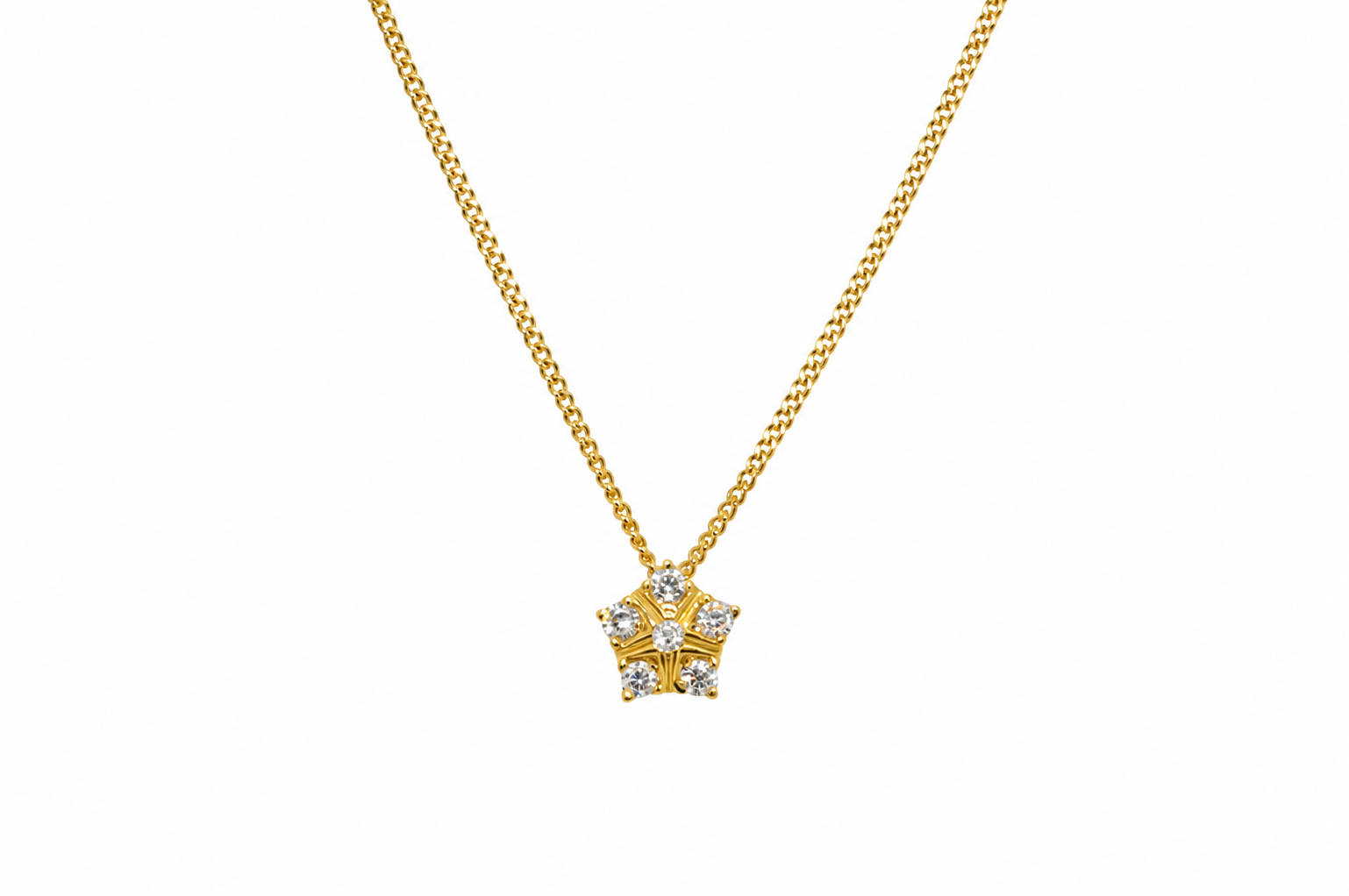 A dainty diamond cluster pendant