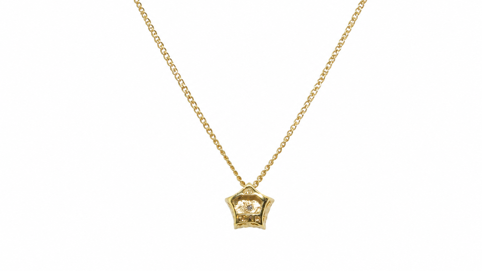Reverse view of diamond pendant