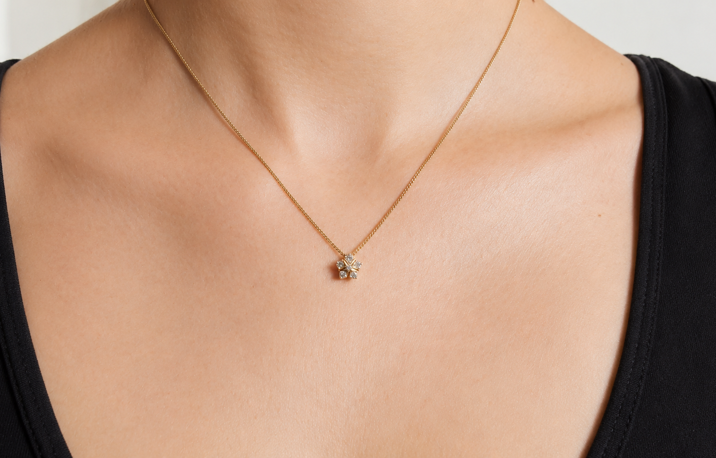 A diamond floral necklace