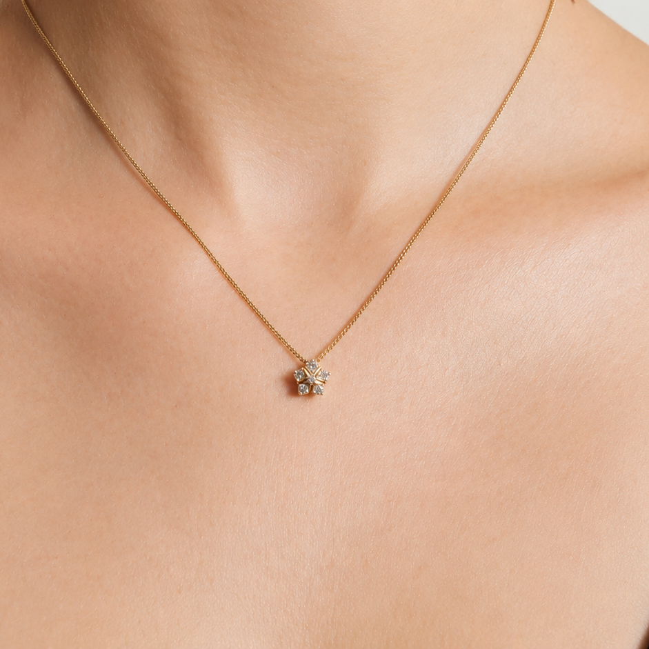 A diamond floral necklace