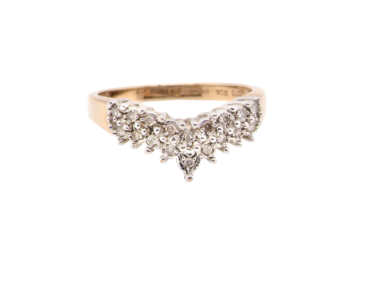 A diamond wishbone ring